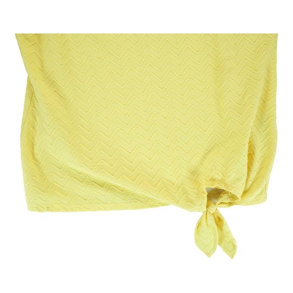 ALIA Top Size Medium Polyester‎ Crew-Neck Super Soft Stretchy Yellow - Picture 2 of 4